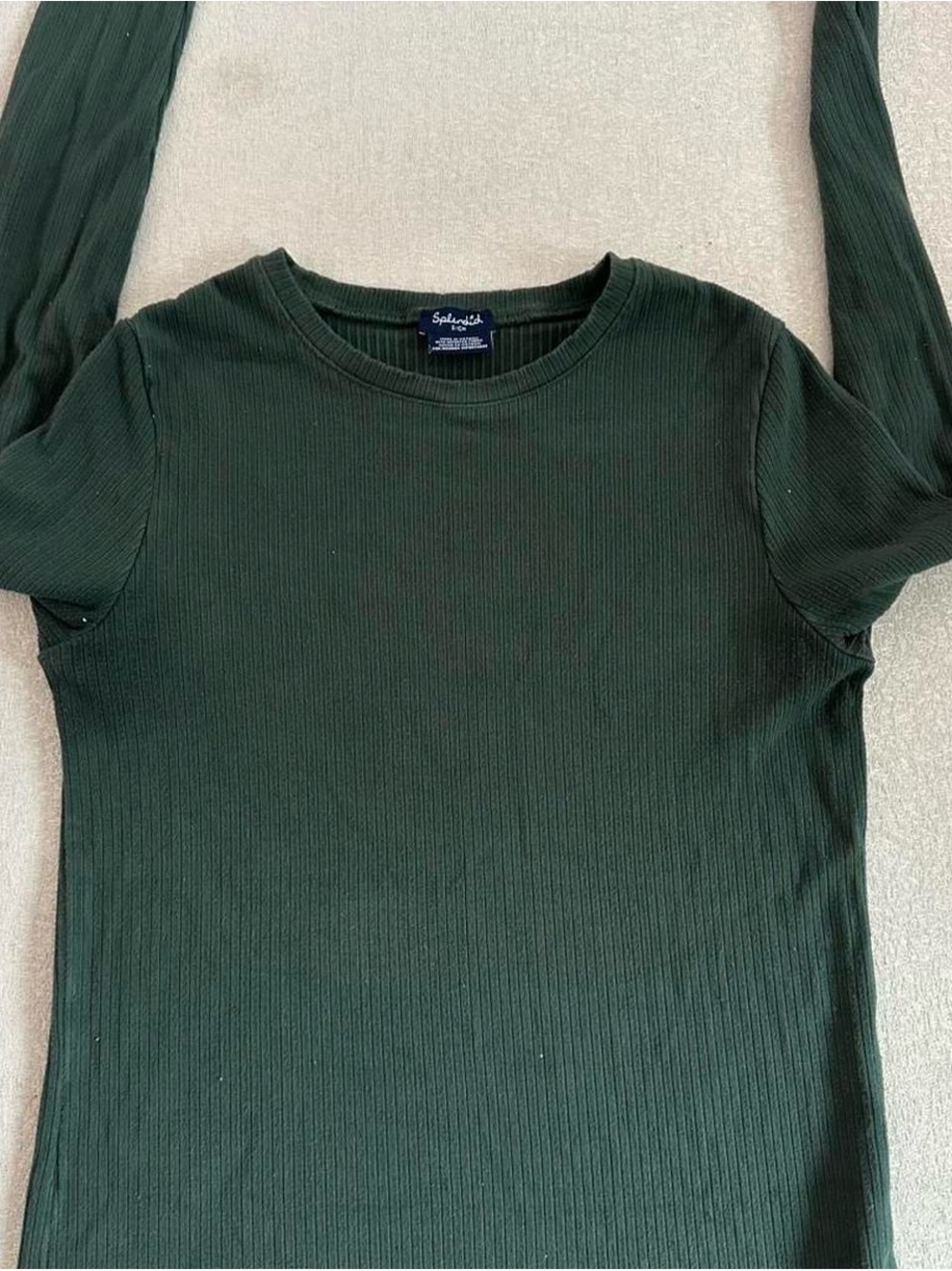 Splendid Forest Green Ribbed Long Sleeve Tee